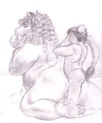 anal anal_sex anthro ass big_dom_small_sub cowardly_lion curly_hair dominant duo feet felid genitals hair jeri_kleinlowe kneeling lion male male/male mammal mouse murid murine nude pantherine penetration penis raised_tail rodent simple_background size_difference standing tail the_wonderful_wizard_of_oz white_background
