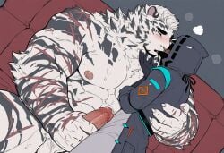 2boys abs ai_generated anthro anthro_on_human arknights armpits balls bara big_balls big_muscles big_nipples big_pecs big_penis daddy ddkk dilf doctor_(arknights) erect_nipples erection felid feline fur gay hair huge_balls huge_cock huge_muscles huge_pecs human human_on_anthro hunk interspecies kissing kissing_while_jerking kissing_while_masturbating larger_anthro larger_male male male/male male_focus male_only masturbation mountain_(arknights) muscular muscular_anthro muscular_human muscular_male naked naked_male navel nude pantherine pecs penis pubic_hair sex size_difference smaller_human smaller_male striped_fur sweat tiger white_fur yaoi
