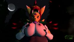 1boy 1girls 3d animated anthro aztec big_breasts breasts campfire cum cum_on_face cumshot digimon female forest fur furry loop male male/female male_pov moon night no_sound oral original_character paizuri penis pov sex short_playtime source_filmmaker taomon tezcatl tezcatl-ayauhtli video