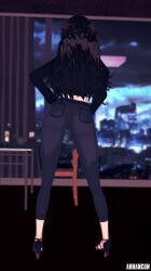 1girls arrancon ass ass_focus black_hair black_hair_female facing_away female hand_on_hip long_hair long_hair_female raven_branwen rwby solo_female