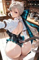 ai_generated busty catgirl curvy curvy_figure genshin_impact hoyoverse huge_ass huge_breasts lynette_(genshin_impact) voluptuous voluptuous_female