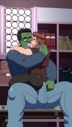 animated big_penis bruce_banner clint_barton hawkeye jeampyc male/male professor_hulk tagme tongue_out_blowjob tongue_sucking video