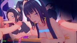 2girls7boys 3d ahe_gao ahegao_face animated animation black_hair blowjob blowjob_face blue_eyes closed_eyes cousins eyes_rolled_back eyes_rolled_up eyes_rolling_back female gangbang grabbing_hair hispanic_female huniepop huniepop_2 koikatsu kyanna_delrio lazy_melon male mexican_female moaning_girl moaning_in_pleasure nora_delrio one_eye_closed purple_eyes sticking_out_tongue tagme taken_from_behind teeth_clenched tounge_out video waiting_for_turn white_hairband