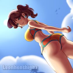 1girls 2025 ass ass_focus big_ass big_breasts big_butt big_thighs blue_eyes breasts brown_hair butt clouds dat_ass day daytime ear_piercing earrings leonhenthighs long_hair looking_at_viewer looking_back looking_pleasured mario_(series) mario_kart mario_kart_world nintendo pony_tail ponytail pov princess_daisy smile smiling smiling_at_viewer solo solo_female solo_focus sun text thick_thighs thighs white_skin white_skinned_female