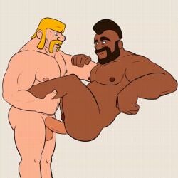 aliknto anal animated animated_gif animation ass balls bara barbarian_(clash_of_clans) big_breasts breasts clash_of_clans clash_royale dark_skin duo gay gif hair hog_rider huge_ass huge_breasts huge_cock huge_nipples male muscular nipples penetration penis pubic_hair seductive sex