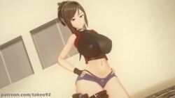 1girls 3d 3d_(artwork) bare_legs big_ass big_breasts blue_eyes brown_hair choker claire_redfield clothing curvaceous curvy denim denim_shorts erect_nipples erect_nipples_under_clothes female_only fingerless_gloves firearm g-string handgun hands_on_hips holster hotpants huge_ass huge_breasts koikatsu large_ass large_breasts looking_at_viewer narrow_shoulders nipples_visible_through_clothing patreon pinup ponytail pose resident_evil resident_evil_2 revealing_clothes seductive shorts smile solo spandex standing summer sunny takeo92 text thick_ass thick_thighs thin_arms thin_waist tight_clothing vest voluptuous weapon wide_hips