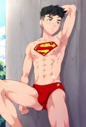 1boy ai_generated bulge conner_kent dc dc_comics kon-el male male_only solo superboy superboy_(conner_kent) superboy_(dcamu) superboy_(young_justice) tagme twink young_justice