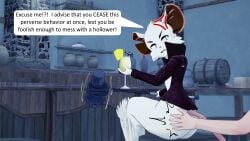 1girls 3d angry_face annoyed cheese giant_hammer glass grabbing_ass grabbing_from_behind groping groping_ass groping_from_behind hands_on_ass hiderlink20 koikatsu late_night looking_at_another looking_back mina_(mina_the_hollower) mina_the_hollower mouse mouse_ears mouse_girl mouse_tail tavern