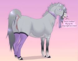 absurd_res animal_genitalia animal_vulva baohellhound bondage dominant dominant_female dominatrix english_text equid equine equine_vulva female feral genitals hi_res hooves horse leather mammal seductive solo syrra teasing text vibes