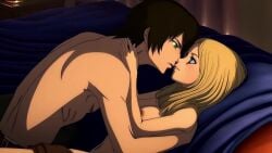 1boy1girl about_to_have_sex aged_up_characters ai_animation ai_generated animation anime areola_slip attack_on_titan bedchamber belly belly_button belt blonde_female blonde_hair blue_blanket blue_eyes boy_on_top breasts candlelight closing_in couch couple_(romantic) curtains dark_brown_hair digital_media edited erehisu eren_jaeger exposed_breasts fan_animation female girl_on_bottom green_eyes historia_reiss im_whoop imminent_kiss imminent_sex long_hair looking_at_partner male mp4 muscular muscular_male no_clothing no_sound queen ribcage serious shingeki_no_kyojin short_video sideboob smiling smiling_at_partner tagme video visible_areola