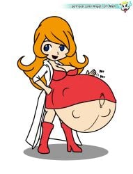 angel_of_meh enjoying_pregnancy fetal_movement ginger_female ginger_hair hyper_pregnancy kicking_(pregnancy) mona_(warioware) nintendo pregnancy pregnant pregnant_belly pregnant_female warioware