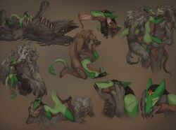 anal anal_sex anthro claws creepy_gun duo extreme_french_kiss feet foot_fetish foreskin foreskin_play french_kissing genitals handjob hi_res holding_penis kissing male oral pawpads penetration penile penis sergal sex size_difference tongue_in_foreskin