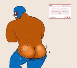 aliknto ass ass big_ass big_butt brawl_stars bubble_ass bubble_butt dark_skin el_primo_(brawl_stars) exposed_ass huge_ass huge_butt seductive solo