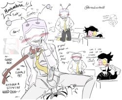 2boys anal anal_sex biting_finger blood_drip cock_ring deltarune deltarune_chapter_3 gay kirneliustheiii leash leash_and_collar leash_pull male male_only oerba_yun_fang petplay spamton_g_spamton strap-on tenna_(deltarune) yaoi