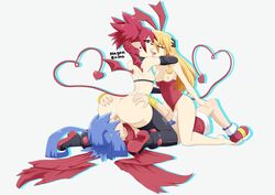 1boy 2girls anilingus anus anus_juice ass_grab ass_up big_ass big_penis bisexual blonde_hair blue_hair closed_eyes clothing cowgirl_position disgaea disgaea_1 etna facesitting ffm_threesome flonne flonne_(fallen_angel) french_kiss kissing laharl looking_down magon18sama male_rimming_female nippon_ichi_software pubic_hair pussy pussy_juice rear_view red_eyes red_hair reverse_cowgirl_position reverse_spitroast sex small_breasts tagme threesome wet_pussy