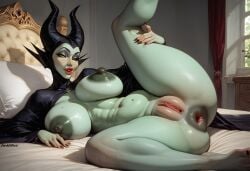 1girls ai_generated areolae bed bedroom breasts breasts_out darkeffect female_focus female_only laying_down laying_on_bed maleficent maleficent_(film) nipples nude nude_female on_bed pussy sleeping_beauty_(1959_film) solo solo_female solo_focus