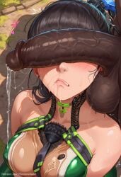 1boy1girl ai_generated black_hair bodysuit busty cant_see_the_haters cheating commission dark-skinned_male eve_(stellar_blade) forced huge_cock huge_testicles interracial large_breasts netorare patreon patreon_url patreon_username public sexual_assault sinderellaart stellar_blade thick voluptuous