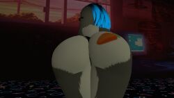 1girls anthro big_breasts big_butt blue_eyes breasts butt_focus butt_tattoo ear_piercing female fully_nude furry furry_female presenting_pussy pussy rabbit_girl snakebite_piercing solo_female vrchat vrchat_avatar vrchat_model