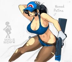 1girls 2d 2d_(artwork) 2d_artwork arms arms_up belly belly_button big_breasts black_hair bra breasts breasts_bigger_than_head breasts_out cap clothed clothed_female clothes clothing curvaceous curvaceous_female curvaceous_figure curves curvy curvy_body curvy_female curvy_figure dead_ahead digital_art digital_drawing_(artwork) digital_media digital_media_(artwork) emptyskull302 female female_focus female_only hair huge_breasts legs legs_apart legs_held_open legs_spread pants partially_clothed polina_(dead_ahead) seductive seductive_body seductive_look seductive_pose sexy sexy_body sexy_pose solo solo_female solo_focus stockings tactical_nudity thick thick_hips thick_legs thick_thighs tits_bigger_than_head tits_out torn_clothes torn_clothing weapon white_skinned_female