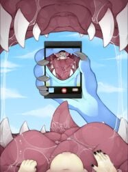 absurd_res ambiguous_gender anthro blue_body blue_fur dragon electronics feral fur furred_dragon furred_scalie hi_res hostbaan mammal multicolored_body multicolored_fur murid murine mythological_creature mythological_scalie mythology phone phone_screen rat recording recording_video rodent scalie solo two_tone_body two_tone_fur vore zeph_(nightfire_zephyr)