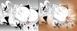 2025 anthro anus ass big_butt bottomwear bottomwear_down butt_grab canid canine clothed clothed_male clothing demon digital_drawing_(artwork) digital_media_(artwork) dominant dominant_male duo fart fart_fetish farting_on_face female fool's_hat footwear fox freckled_butt freckles grey_background hand_on_butt hat headgear headwear helluva_boss hi_res humanoid lillipupkit_(artist) male male/female mammal mammon_(helluva_boss) overweight overweight_male pants pants_down partially_clothed queen_bee-lzebub_(helluva_boss) shoes simple_background teeth tongue tongue_out