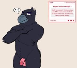 aliknto balls brawl_stars breasts crow_(brawl_stars) furry furry_only hair nipples penis pubic_hair solo
