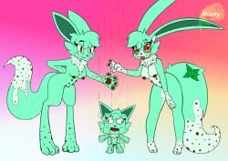 2025 absurd_res ambiguous_gender animal_genitalia animal_pussy animal_vulva anthro blep breasts brown_body brown_eyes brown_feet brown_fur brown_nipples brown_nose brown_pawpads brown_paws brown_vulva canid canine canine_genitalia canine_pussy canine_vulva cheek_tuft closed_smile dream_creature ear_tuft exposed_breasts eyebrows eyelashes facial_tuft feet female fluffy fluffy_chest fluffy_fur fluffy_tail fox freckled_arms freckled_face freckled_legs freckled_tail freckles fur fur_markings fur_tuft genitals gesture green_arms green_body green_breasts green_fur green_hair green_legs green_tail group hair hand_gesture hand_on_leg hand_on_thigh hands_behind_back happy head_tuft hi_res hybrid lagomorph leaning leaning_forward leporid long_ears long_legs long_tail looking_at_viewer mammal markings mint_leaf_(food) minty_after_hours minty_vee_(anthro)_(minty_creations) minty_vee_(puppet)_(minty_creations) minty_vee_(umbran)_(minty_creations) mouth_closed multi_nipple multicolored_arms multicolored_body multicolored_chest multicolored_ears multicolored_fur multicolored_legs multicolored_tail neck_tuft nipples nude nude_female open_mouth pawpads paws pupils puppet puppet_strings pussy rabbit smile smiling_at_viewer spots spotted_arms spotted_body spotted_fur spotted_legs spotted_markings spotted_tail standing string tail tail_markings teeth teeth_showing tongue tongue_out trio tuft tufted_ears v_sign vulva wave white_sclera