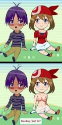 1boy 1girls bandana belly belly_button big_breasts big_penis blue_eyes blush blush_lines breasts brown_hair busty chibi chibi_style clothes_removed comic couple dialogue dialogue_box erect_nipples erection female female_focus happy_female horny hourglass_figure hourglass_figured_female huge_cock imminent_sex large_breasts large_penis legs macabromac male male/female maledom may_(pokemon) may_(pokemon_rs) navel nintendo nipples oc oc_x_canon penis pervert pervert_female pokeball pokemon pokemon_rse public_nudity red_bandana seductive seductive_smile sequence shiny_skin smile smiley_face straight submissive submissive_female surprised teen teenager text thick_legs thick_thighs thighs voluptuous voluptuous_female voluptuous_teen waist