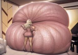 bimbo_lips blonde_hair female huge_breasts hyper_lips immobile light_skin lip_expansion lips_bigger_than_head minidress otoarton tagme