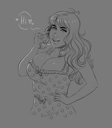 1girls dan_mapplethorpe danmapp dress huge_breasts lusty_the_elf original original_character sketch tagme