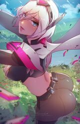 1girls ass big_ass big_breasts bubble_ass bubble_butt female female_only himmely irelia_xan league_of_legends light-skinned_female nipple_bulge project_irelia project_series riot_games short_hair skin_tight