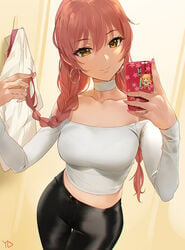 1girls bangs bare_shoulders black_pants blonde_hair bra bra_visible_through_clothes braid bralines breasts cellphone choker chromatic_aberration clavicle closed_mouth clothing crop_top doll earrings exposed_shoulders female female_only golden_eyes hoop_earrings idolmaster idolmaster_cinderella_girls iphone jewelry jougasaki_mika jougasaki_rika keychain lingerie long_hair looking_at_viewer medium_breasts midriff nail_polish off-shoulder_shirt off_shoulder pants phone piercing pink_hair pink_nails school_uniform see-through self_shot selfie shirt smartphone smile solo strapless strapless_bra tagme taking_picture thigh_gap tied_hair tight tight_clothing tight_pants twin_braids twintails two_side_up underwear uniform white_choker white_neckwear white_shirt yang-do yellow_eyes