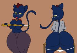 anthro baseball_bat bubble_ass crackalacking domestic_cat feline mae_(nitw) night_in_the_woods