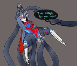 1girls 2d arms_up artist_request black_body clothed_rape cum cum_in_mouth cum_in_pussy cum_inside dust_sans english_text female female_only grey_background humanoid nightmare_sans_(fan_character) red_scarf sans semen sex skeleton tagme tagme_(artist) talking tentacle tentacle_rape text text_bubble tied_arms tied_up trusting undertale_(series) undertale_fanfiction