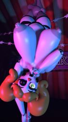 1girls 3d animatronic anthony_blender baby_(fnafsl) big_breasts black_legwear black_lipstick blow_kiss circus_baby circus_baby_(fnaf) circus_mommy circus_mommy_1.0_(anthony_blender) eyelashes female five_nights_at_freddy's five_nights_at_freddy's:_sister_location fnaf ginger goth green_eyes kissy_face large_breasts legwear lingerie navel nutmansfm panties pole pole_dancing robot_girl scottgames sister_location solo solo_focus thighhighs upside-down wink