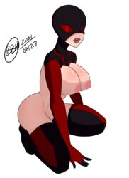 1girls 2021 big_breasts breasts bunbunmuffinart huge_breasts large_breasts marvel mary_jane_watson nipples nude nude_female solo solo_female spider-man_(series) spider-woman superheroine tagme thighs ultimate_spider-man white_background