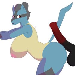 ass big_breasts breasts jigglephysics lucario millie_(jigglephysics) nipples penis pokemon pokemon_(species) tagme thick_thighs white_background