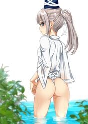 ass clothed looking_at_viewer momendoufu mononobe_no_futo small_breasts tagme touhou