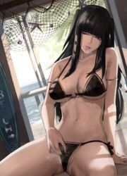 1girls alternate_costume bangs bare_shoulders beach bikini black_bikini black_eyes black_hair black_swimsuit blunt_bangs breasts cleavage collarbone female fire_emblem fire_emblem_awakening goth heavy_breathing highres indoors j@ck large_breasts long_hair looking_at_viewer navel nintendo ocean one_eye_closed parted_lips pussy seaside sidelocks sitting solo spread_legs steaming_body steamy_pussy swimsuit tharja_(fire_emblem) two_side_up underboob very_long_hair