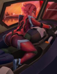 bowsey clothing code_geass female huge_ass human kallen_stadtfeld machine mecha pale_skin shexyo straddling thick_thighs third-party_edit