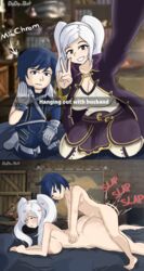 1boy 1girls 2koma alternate_ass_size alternate_breast_size ambiguous_penetration ass ass_press ass_waves bed big_ass big_breasts blue_hair blush breasts bubble_ass bubble_butt busty chrom_(fire_emblem)_(cosplay) cleavage clothed clothing coat completely_naked completely_nude completely_nude_female completely_nude_male cosplay crossover curvaceous curvy_figure dodo-bot doggy_style english_text eyes_rolling_back fire_emblem fire_emblem_awakening from_behind heart huge_breasts large_ass large_breasts large_butt long_hair male/female mii mii_fighter_costume mii_swordfighter motion_lines netorare nintendo nipples nude nude_female nude_male on_bed on_stomach penetration pussy_juice robin_(fire_emblem) robin_(fire_emblem)_(female) selfie sex silver_hair size_difference snapchat straight super_smash_bros. super_smash_bros._for_nintendo_3ds_and_wii_u super_smash_bros._ultimate sweat sweatdrop sweating sweaty text thick_ass thick_thighs thighs tricked twintails v voluptuous white_hair wide_hips