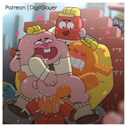 accurate_art_style anal anal_sex cartoon_network digitslayer gay gay_sex male/male/male patrick_fitzgerald richard_watterson tagme the_amazing_world_of_gumball trio yaoi