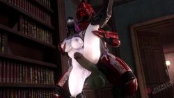 1boy 1boy1girl 1girls 3d 3d_(artwork) alien alien_girl big_ass big_balls big_breasts big_penis erection geth grabbing_from_behind grabbing_leg holding_leg huge_ass huge_breasts huge_cock leg_up library mask masked masked_female mass_effect mass_effect_2 mass_effect_3 moan moaning moaning_in_pleasure moans nipples pussy pussy_lips quarian redraven52 robot_penis rubbing rubbing_penis rubbing_penis_on_pussy rubbing_pussy sound standing standing_masturbation standing_on_one_leg standing_sex tagme touching_breast video video_games white_skin