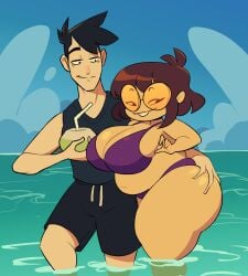 2girls ass beach beach_day big_boobs big_breasts big_butt bikini black_hair boobs boss_(thelittlenerdys) breasts brown_hair buckteeth canon_couple coconut dress dressed elwilsjeje fat_ass female fully_clothed glasses hand_on_ass hand_on_butt huge_boobs huge_breasts huge_butt humming lesbian luna_(thelittlenerdys) nerd nerdy nerdy_female ocean relax relaxed_expression relaxing short_hair shorts shortstack sky slightly_chubby_female swimsuit teeth teeth_showing teeth_visible thick_thighs tomboy touching_ass twitter_user_sona umbrella wife_and_wife yuri