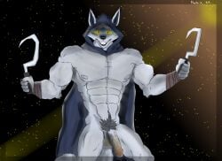 absurd_res anthro balls canid canine canis death_(puss_in_boots) dreamworks grey_body hi_res machki12_ka male mammal penis pubic_hair puss_in_boots_(franchise) solo teeth wolf