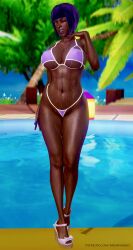 3d aikawa_aiko bikini busty female female_focus female_only hourglass_figure menat_(street_fighter) skimpy street_fighter tagme wide_hips