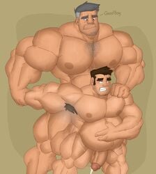 2boys abs balls biceps boner erection flaccid gab_art hyper hyper_balls hyper_genitalia hyper_penis hyper_testicles male male_only muscles muscular muscular_arms muscular_legs muscular_male muscular_thighs nipples nude pecs penis sweat sweating sweaty testicles veins veiny_penis