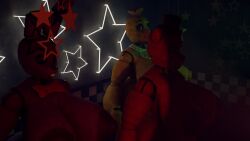 16:9 2025 3d_(artwork) anthro areola ass avian bear big_breasts bird blender_(artwork) bonnie_(fnaf) breasts chica_(fnaf) chicken digital_media_(artwork) female five_nights_at_freddy's freddy_(fnaf) galliform gallus_(genus) genitals group hi_res huge_breasts lagomorph leporid looking_at_viewer mammal mtf_crossgender nipples nude phasianid rabbit rule_63 scottgames trio widescreen