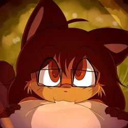 1:1 :3 animated anthro bodily_fluids cum cum_in_mouth cum_inside deep_throat digital_media_(artwork) duo erection fellatio forest fur genital_fluids genitals hair hi_res human human_on_anthro interspecies lodetail looking_at_viewer male male/male male_penetrating mammal northern_olingo nude olingo oral oral_penetration penetration penile penis pla_(alottaplaplapla) plant procyonid sex simple_background slightly_chubby tail tree