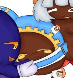 anal anal_sex blowjob blowjob_face blush blushing caressing_face carrying cock consensual consent dick gay gay_sex holding_back kirby_(series) magolor male/male male/male/male masturbating_during_fellatio masturbating_other masturbating_while_penetrated masturbation meta_knight orb penis spitroast spitroasting tarantula taranza tentacle tentacle_penetration thehorneytea threesome waddling_head
